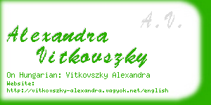 alexandra vitkovszky business card